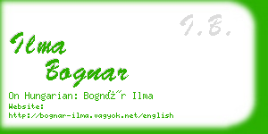 ilma bognar business card